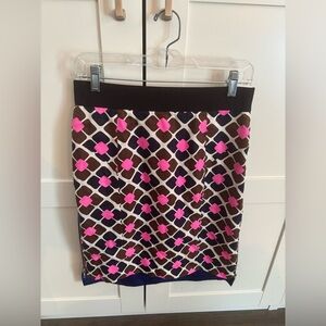 Milly Multicolor Floral Mini Skirt With Zippers Size 12 Mod